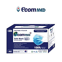 Khẩu Trang Y Tế EcomMed 4 lớp Kháng Khuẩn 99% (Hộp 50 cái)