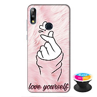 Ốp lưng điện thoại Asus Zenfone Max Pro M2 hình Thả Tim Tình Yêu tặng kèm giá đỡ điện thoại iCase xinh xắn - Hàng chính hãng