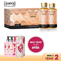 Mua 2 Tặng 2 - 2 Hộp Collagen Adiva Gold 14chai x30ml Tặng 2 hộp Sữa Tắm Adiva Sweet Memories 400ml
