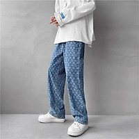 STYLE CÁ TÍNHQuần Jean nam,nữ Ống suông, rộng In Họa Tiết _Q12 -Style Hàn Quốc Full size Cho Nam style hàn quốc