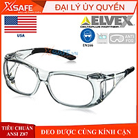 Kính bảo hộ Elvex SG37C trong suốt đeo được cùng kính cận chống tia UV, chống bụi, chắn gió, trầy xước, đọng sương Elvex by Deltaplus