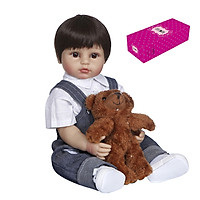 Decdeal Reborn Dolls 22 inch Silicone Full Body Realistic Lifelike Baby Real Touch Weighted Toddler Doll with Animal
