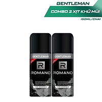 Combo 2 Xịt toàn thân Romano ngăn mồ hôi và mùi cơ thể 150ml x 2 Gentleman