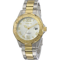 Invicta Women's 12852 Pro Diver Gold Dial Two Tone Watch with Crystal Accents