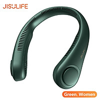 JISULIFE Portable Neck Fan Cordless Bladeless Fan 3 Speeds Adjustable/Low Noise/Type-C Interface/4000mAh