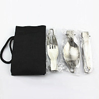 Outdoor Stainless Steel Folding Tableware Portable Folding Knife Fork Spoon