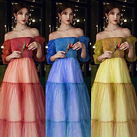 Đầm maxi dạ hội lưới nhũ lấp lánh sang trọng TRIPBLE T DRESS -size M/L (kèm ảnh/video thật) MS144Y