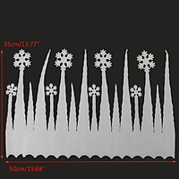 2pcs White Snowflake Ice Strip Christmas Window Decoration Ornament Party