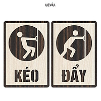Bảng gỗ decor LEVU TP02 dán cửa trang trí pull push, kéo đẩy cửa ra vào