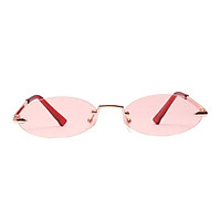 Women Mens Small Oval Sunglasses Sun Glasses UV400 Eyewear Red