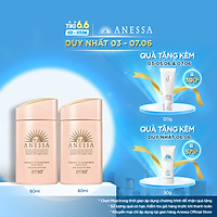 Bộ đôi 2 Kem chống nắng dạng sữa dưỡng da dịu nhẹ cho da nhạy cảm & trẻ em Anessa SPF 50+ PA++++ 60ml