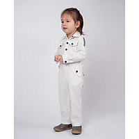 Jumpsuit Trẻ em Unisex _ Yvette LIBBY N'guyen Paris_SPIRIT ST. LOUIS_Màu Trắng (Coconut Milk), Vải lanh cao cấp viền cotton lụa Ý