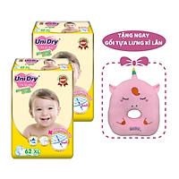 Combo 2 Tã Quần Siêu Mỏng UniDry Ultrathin Gói Cực Đại size XL62 (62 miếng) - Tặng 1 Gối Tựa Lưng Kỳ Lân Hồng