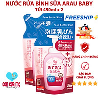 Combo Tiết Kiệm: Nước rửa bình sữa Arau Baby 450 - Mẫu Mới, Hàng Có Tem Phụ Chính Hãng