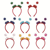 Kid Bee Pom Ball Headband Cosplay Costume Halloween Headwear Red