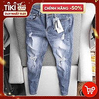 Quần Jean Nam màu xanh thương hiệu Julido Store, mẫu mới phối rách QJ125