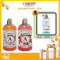 Combo Sữa Tắm L'amont En Provence Cherry Blossom Shower Gel Hương Hoa Anh Đào + Hoa Hồng (500ml / Chai)