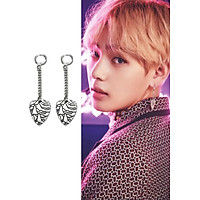Bông tai sợi mắt xích thả trái tim idol V BTS