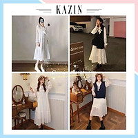 Đầm Babydoll Dáng Suông Thắt Nơ Trước Ngực, Đầm Babydoll Tay Bồng ĐN02