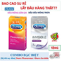 Combo 12 Bao cao su Durex gân gai Pleasuremax + 10 bao cao su siêu mỏng Durex Invisible + Tặng 01 BCS SAGAMI SIÊU MỎNG NHẤT THẾ GIỚI 0.02mm (Che tên sản phẩm)