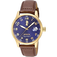 Invicta Men's 15255 "I-Force" 18k Gold Ion-Plated Stainless Steel and Brown Leather Watch