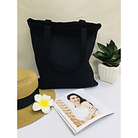 Túi vải canvas trơn đen Gady