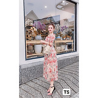 Váy Thiết Kế Hoa dập ly, vay von hoa dáng suông xinh xắn, dễ thương - H&N Store