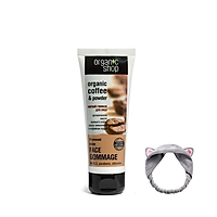 Tẩy da chết mặt cà phê Organic Shop Organic Coffee & Powder Face Gommage 75ml + Tặng Kèm 1 Băng Đô Tai Mèo ( Màu Ngẫu Nhiên)