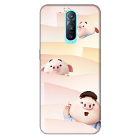Ốp lưng nhựa cứng nhám dành cho Oppo RX17 Pro in hình Heo Con Tò Mò