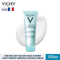 Sữa Rửa Mặt Tạo Bọt Thải Độc Da Dạng Kem Vichy Pureté Thermale Hydrating And Cleansing Foaming Cream 125ml
