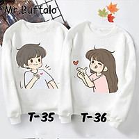 Áo đôi thu đông - áo nỉ đôi sweater nam nữ - áo cặp thu đông đáng yêu
