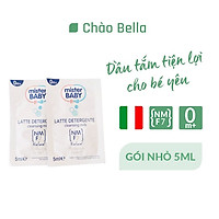 Combo 5 Gói Sữa Tắm Khô 5ml Làm Sạch Dịu Nhẹ Không Cần Nước Cho Bé Yêu Mister Baby Cleansing Milk 5ml x 5 Gói