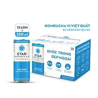 Thùng 12 lon thức uống lên men STAR KOMBUCHA Việt Quất / Blueberry Bliss (250ml/lon)