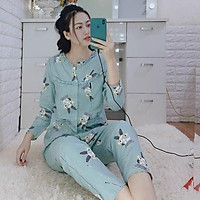 Bộ đồ bầu sau sinh cho con bú ti - Đồ bộ bầu đẹp mặc nhà - Quần áo bầu thời trang cho mẹ giá rẻ