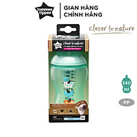 Bình sữa ty siêu mềm tự nhiên Tommee Tippee Closer to Nature 340ml, núm ty đi kèm 3-6 tháng - Xanh Ngọc