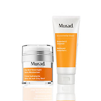 SET Kem thải độc ban đêm, làm sạch sâu Murad City Skin Overnight Detox Moisturizer + Sữa rửa mặt Murad Essential-C Cleanser