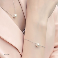 Hoàng Gia Pearl Lắc tay ngọc trai Freshwater màu trắng 6.5-7.5mm chất liệu Bạc Quý Kim W1017B0F31W034001K000