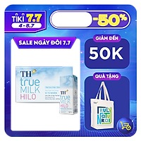 Thùng 48 hộp sữa tươi tiệt trùng TH True Milk HILO 180ml (180ml x 48)