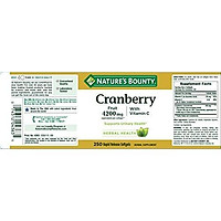 Viên Uống Nature's Bounty Cranberry 4200mcg Bổ Sung Vitamin C & Hỗ Trợ Đường Tiết Niệu (250 Viên Nang Mềm)