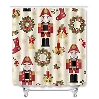 Multicolor / / 1PCS -- Christmas Series Bathroom Decoration Snowman Pattern Waterproof Shower Curtain Absorb Water Dust Slip Resistance