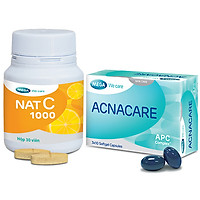Thực phẩm bảo vệ sức khoẻ Acnacare & thực phẩm bảo vệ sức khoẻ MEGA WECARE Nat C 