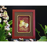Tranh heo dát vàng (26x33cm) mẫu 03 MT Gold Art- Hàng chính hãng, trang trí nhà cửa, phòng làm việc, quà tặng sếp, đối tác, khách hàng, tân gia, khai trương