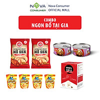 Combo Ngon bổ tại gia (Đồ hộp Master T, Xúc Xích Dinh Dưỡng Xuxifarm, Bánh gạo Tê Tê, Cà Phê Hòa Tan PhinDeli 3in1)