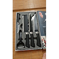 Bộ Dao Làm Bếp 6 Món Lưỡi Sóng Cao Cấp, Chất Liệu Hợp Kim CHỐNG DÍNH
