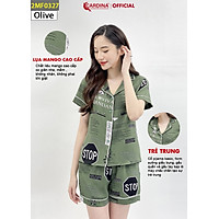 Đồ Bộ Pijama Nữ CARDINA Chất Lụa Mango Áo Cộc Tay Quần Đùi 2MF03