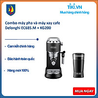 Combo máy pha và máy xay cafe Delonghi EC685 + KG200 - Hàng chính hãng