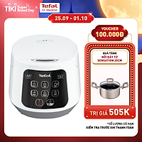 Nồi cơm điện Tefal Easy Rice Compact RK730168 - Dung tích 1L - Công suất 600W - Dễ dàng sử dụng với 1 nút nhấn - Công nghệ điện từ Fuzzy Heating - Hàng chính hãng
