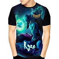 Áo LMHT Ryze Xác sống (3D Đen) hình Liên minh huyền thoại LoL đủ size từ 40kg-84kg