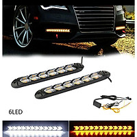 2PC LED Car Flexible DRL Switchback LED Knight Rider Strip Light Headlight Arrow Flasher DRL Turn Signal Waterproof