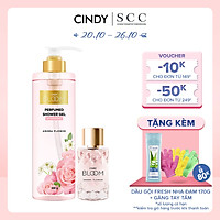 Bộ đôi sữa tắm nước hoa & nước hoa nữ Cindy Bloom Aroma Flower mùi hương ngọt ngào nữ tính 640g + 30ml